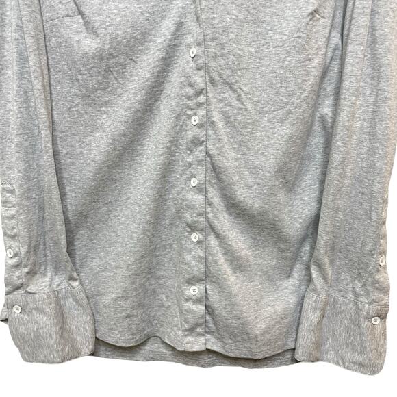 Eterna Fitted Womens Gray Heathered Grey Button Down Shirt Top V-Neck Size 16 US - Picture 4 of 11